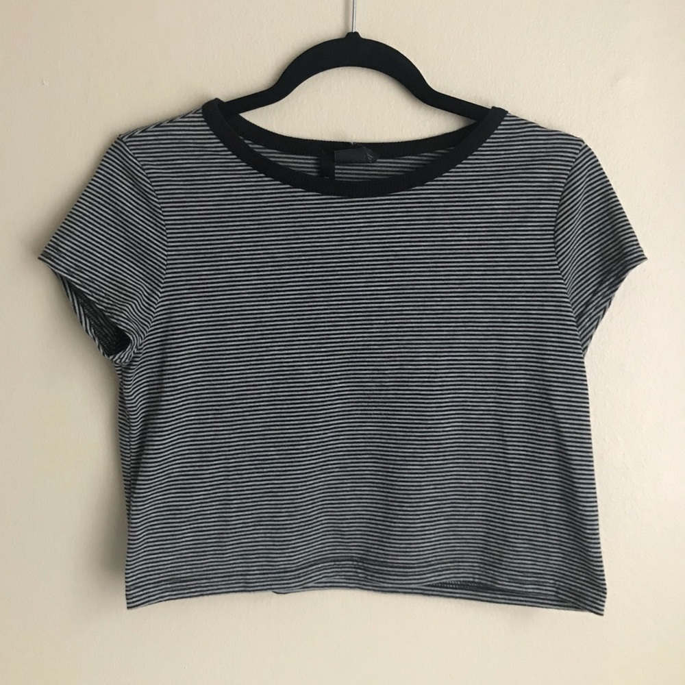 Striped Boxy Cropped Top